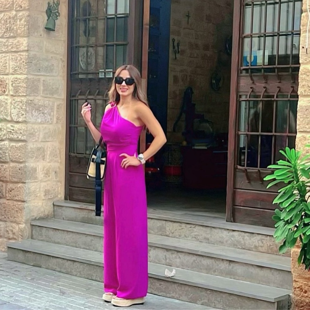 ZARA LONG ASYMMETRIC JUMPSUIT - Picture 3 of 11